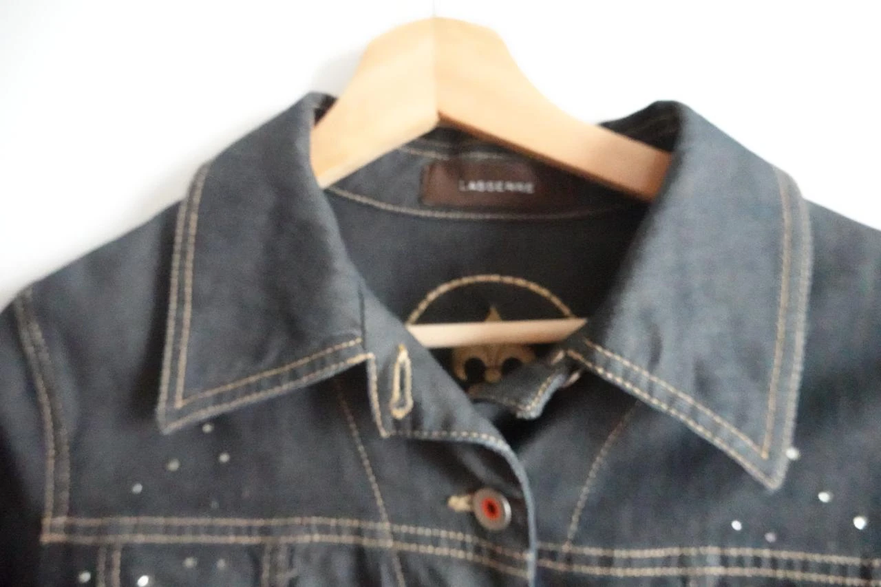 Lasserre Y2K denim jacket with rhinestones size 42 – photo 8